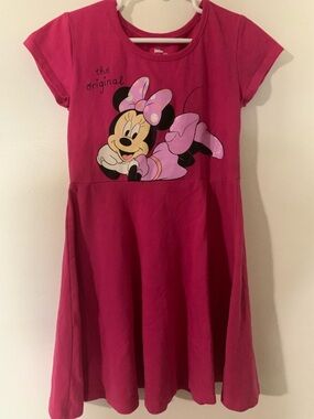 Disney Minnie Mouse Magenta Dress with Pastel Bow Graphic